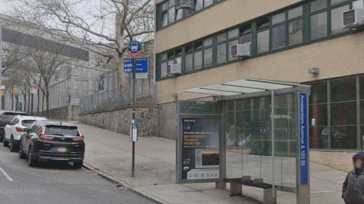 MTA bus stop on 133rd Street and Amsterdam Avenue in Harlem where attack happened