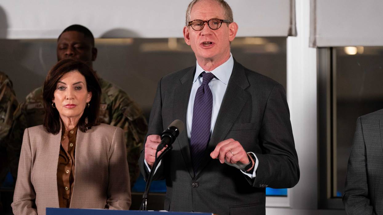 MTA Chair and CEO Janno Lieber speaks alongside New York Governor Kathy Hochul during a press conference to announce new subway safety measures at NYCTA Rail Control Center on March 6, 2024 in New York City.
