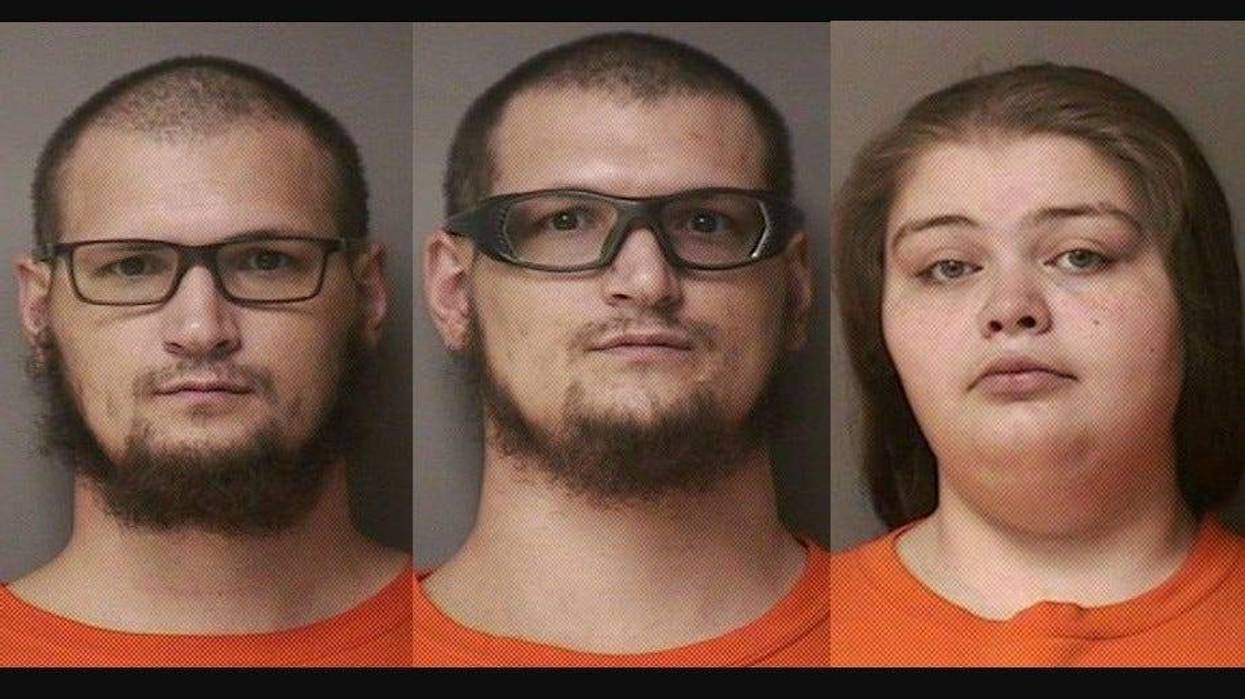 Mugshots of Kyle and Kevin Bennett and Michelina Gerard