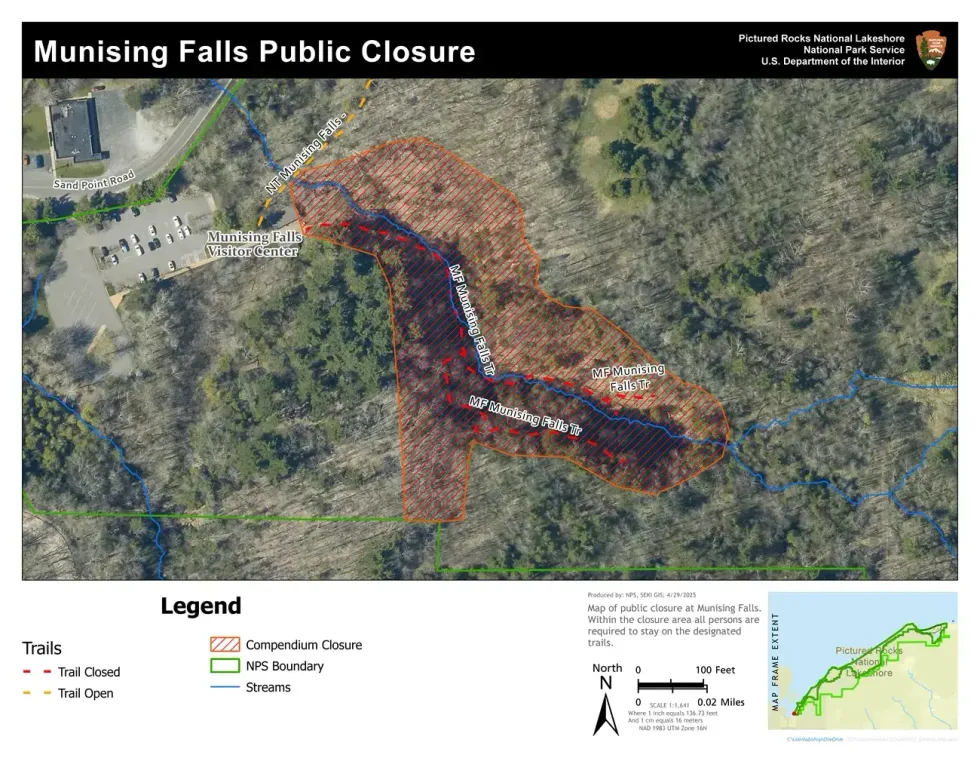 Munising Falls closed