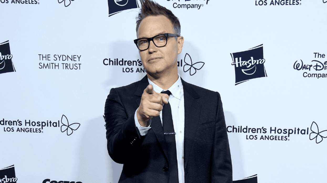 Musician Mark Hoppus arrives at the 2018 From Paris With Love Children's Hospital Los Angeles Gala at L.A. Live Event Deck on October 20, 2018 in Los Angeles, California