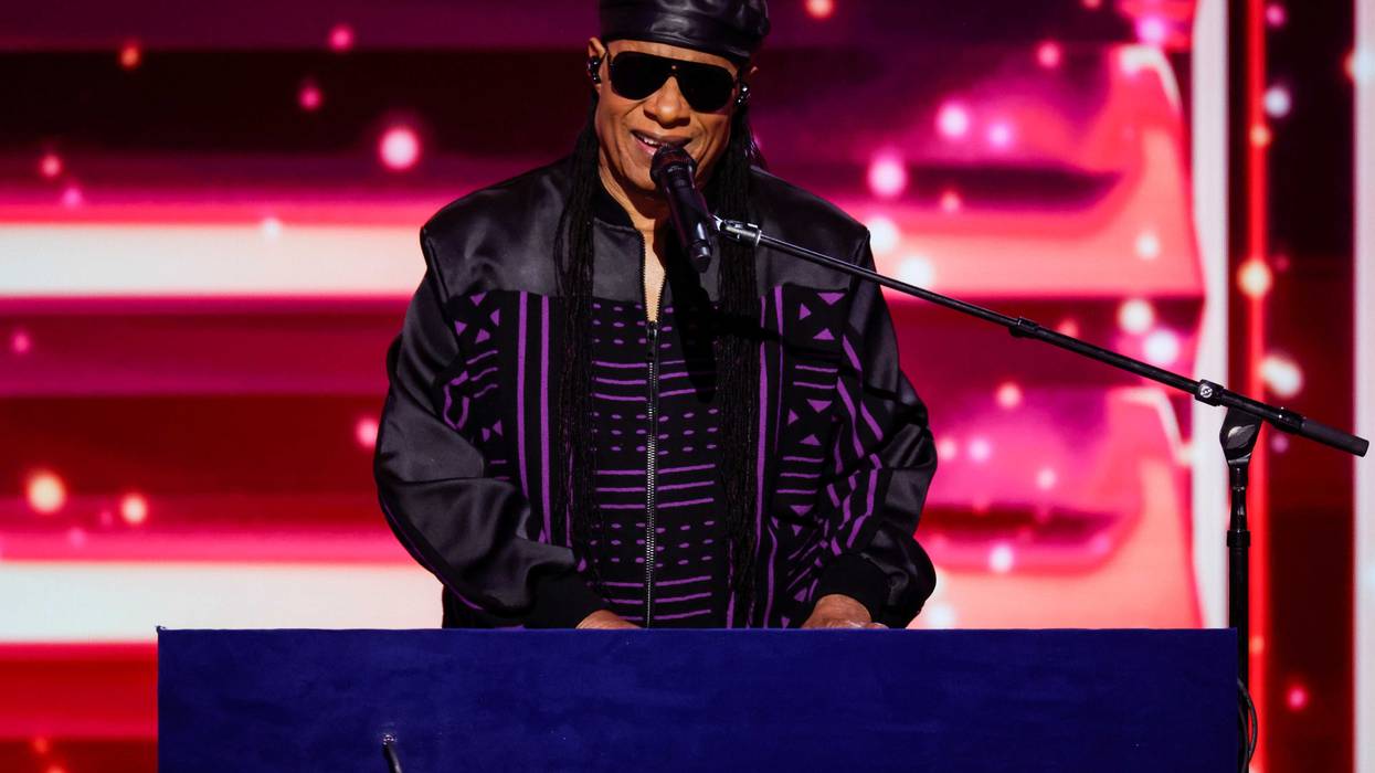 Musician Stevie Wonder performs on stage during the third day of the Democratic National Convention in Chicago in August. He's now doing a series of shows leading up to the Election, including in Minneapolis.