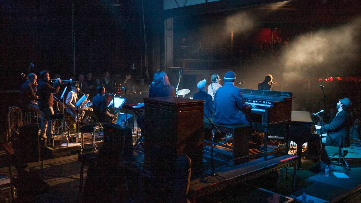 Musicians performing at the Trocadero at a previous Philadelphia tribute concert of "The Last Waltz."