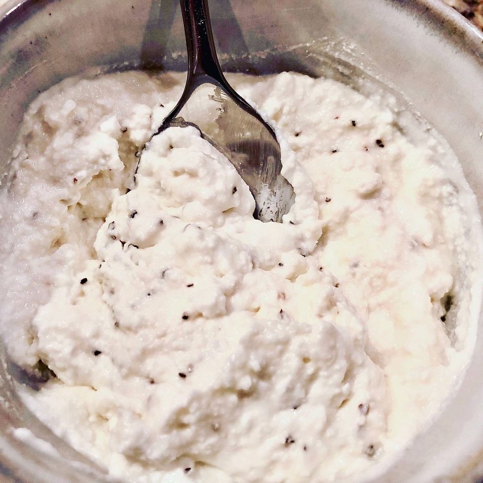 Naan Flatbread with Crispy Caramelized Shallots and Blueberries