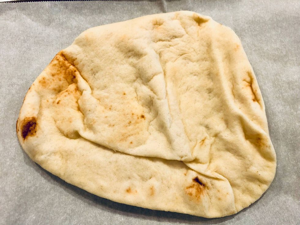 Naan Flatbread with Crispy Caramelized Shallots and Blueberries