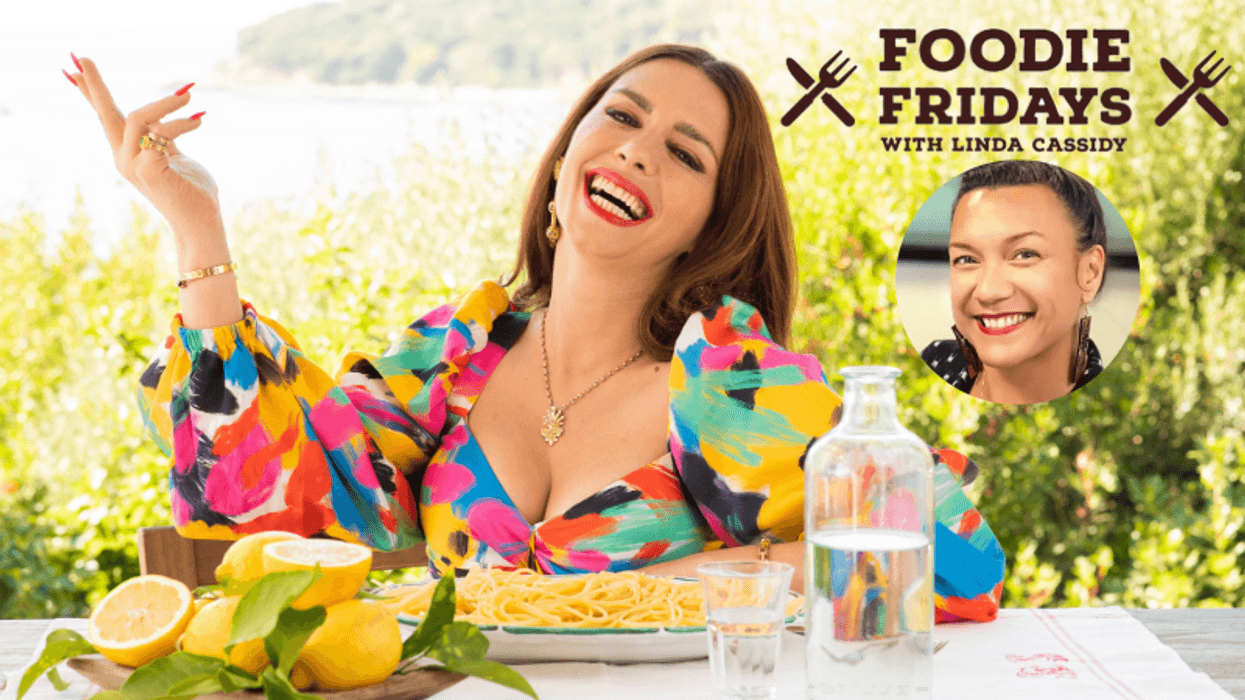 Nadia Munno with plate of pasta