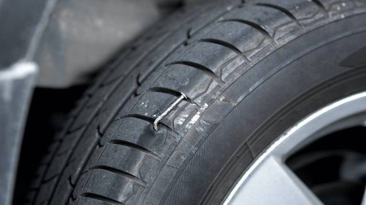 Nail, Tire, Car