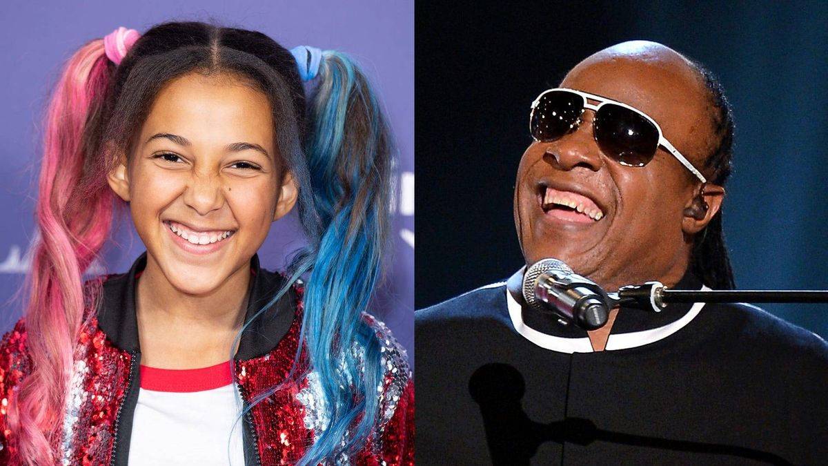 Nandi Bushell and Stevie Wonder