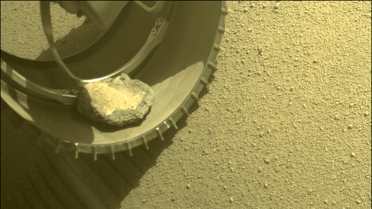 NASA's Mars Perseverance rover acquired this image of the area in front of it using its onboard Front Left Hazard Avoidance Camera A.