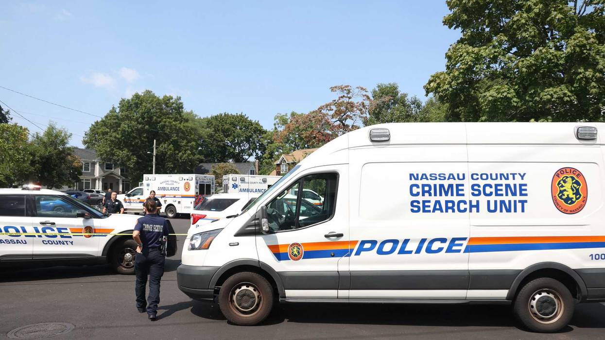 Nassau County Police investigators probe scene of murder-suicide on Wyoming Court in Syosset, New York, on August 25, 2024