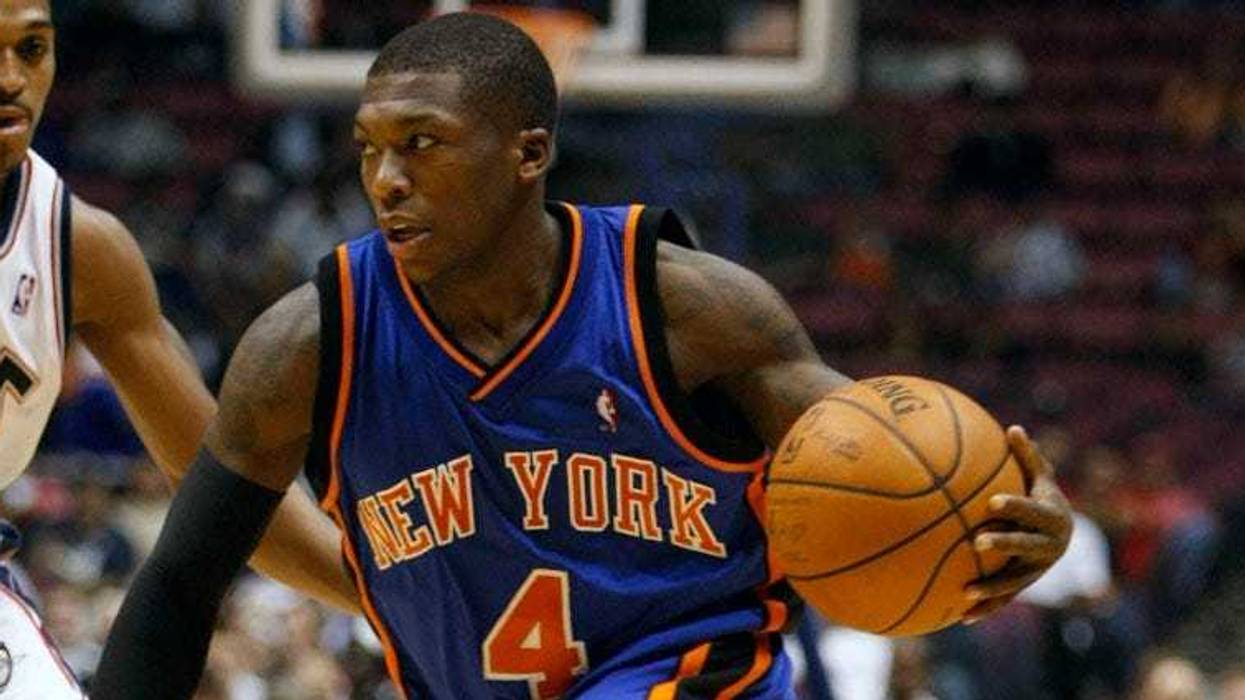 Nate Robinson plays for the Knicks in 2007.