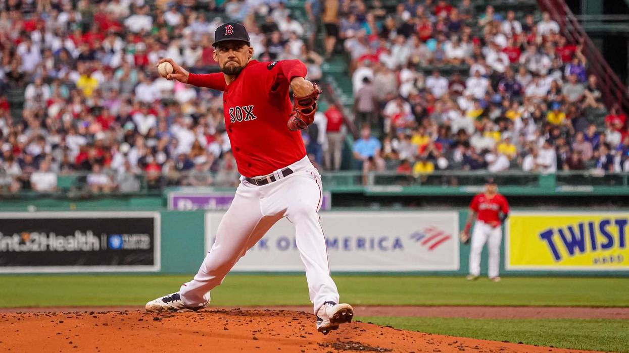 Nathan Eovaldi delivers a pitch for the Red Sox