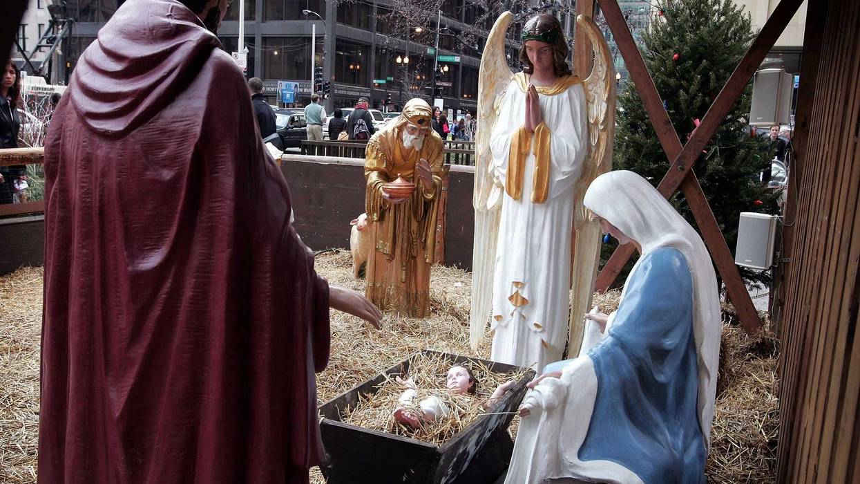 Nativity scene in Daley Plaza.