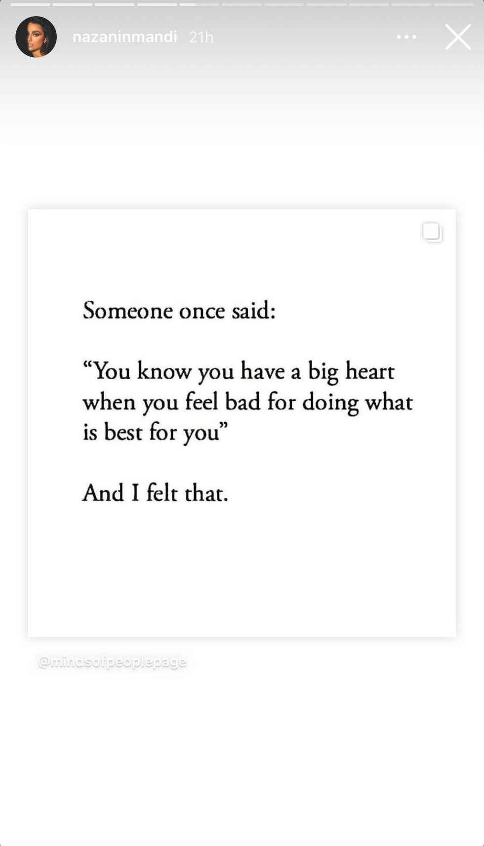 Nazanin Mandi IG story