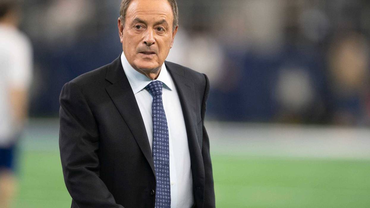 NBC Sports commentator Al Michaels before a game at AT&T Stadium.