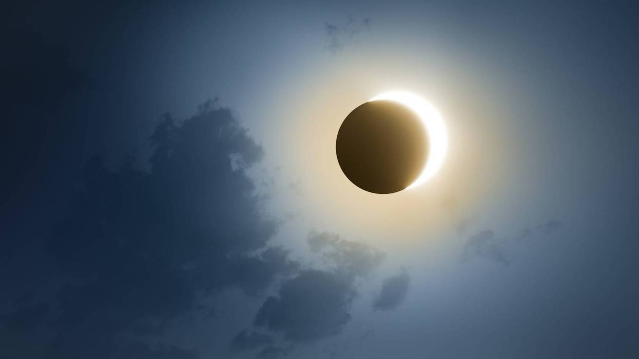 Near total eclipse