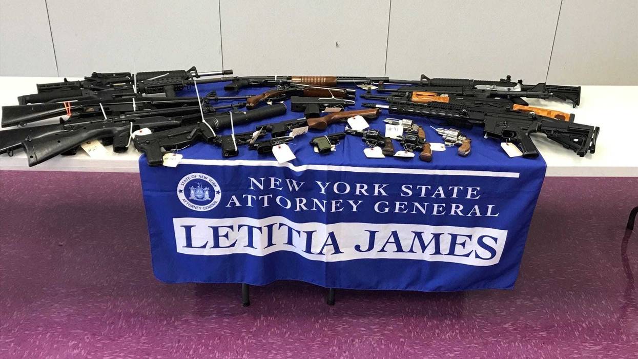 Nearly 200 firearms were turned in at a Long Island gun buyback event on Saturday, according to Attorney General Letitia James.