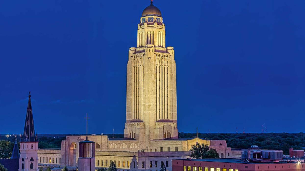 Nebraska state capitol stock photo.