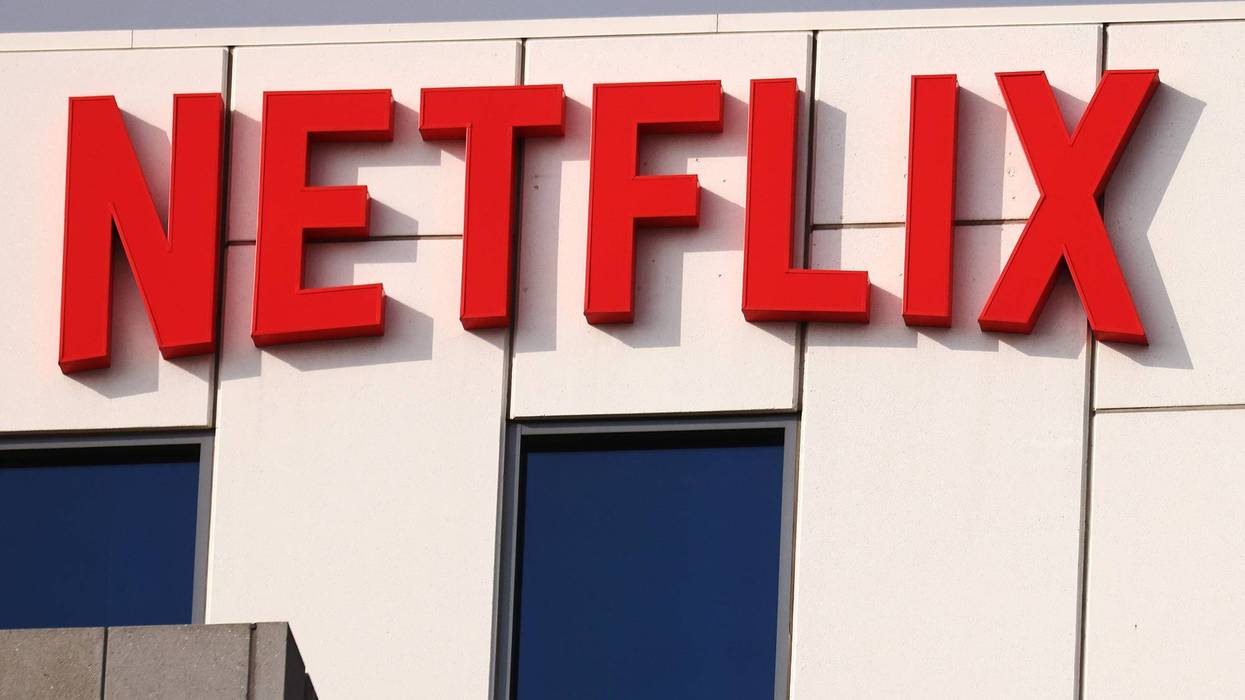 netflix logo on building