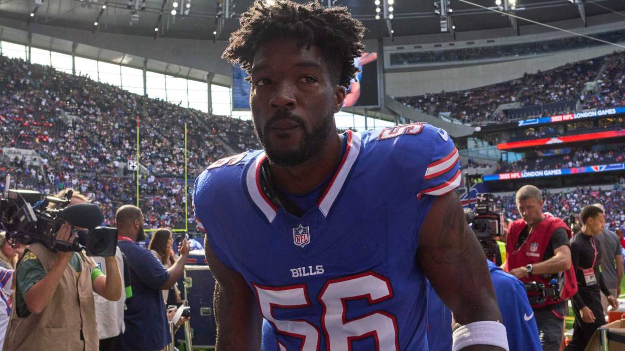 New Atlanta Falcons Edge Rusher Leonard Floyd while in London with the Bills in 2023