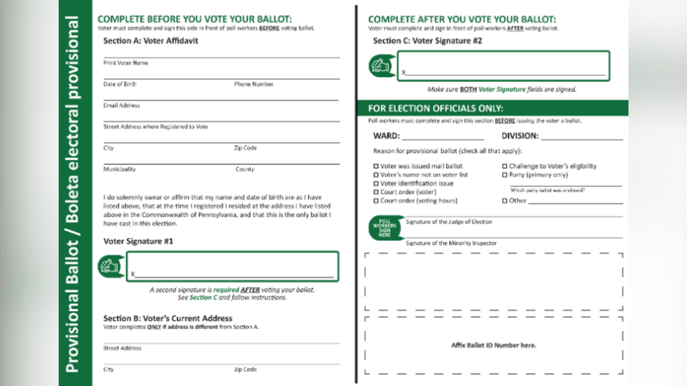 New ballot design for Pa.