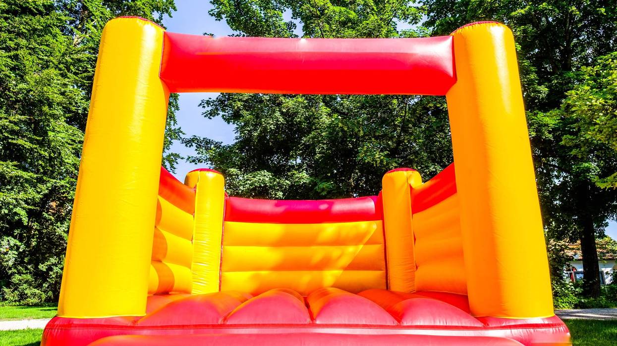new bouncy castle at a park