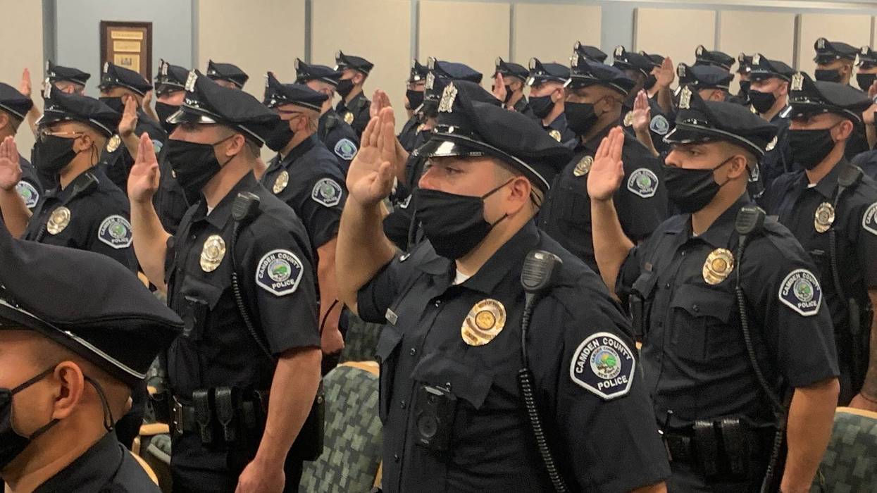 New Camden County Police officers being sworn in.