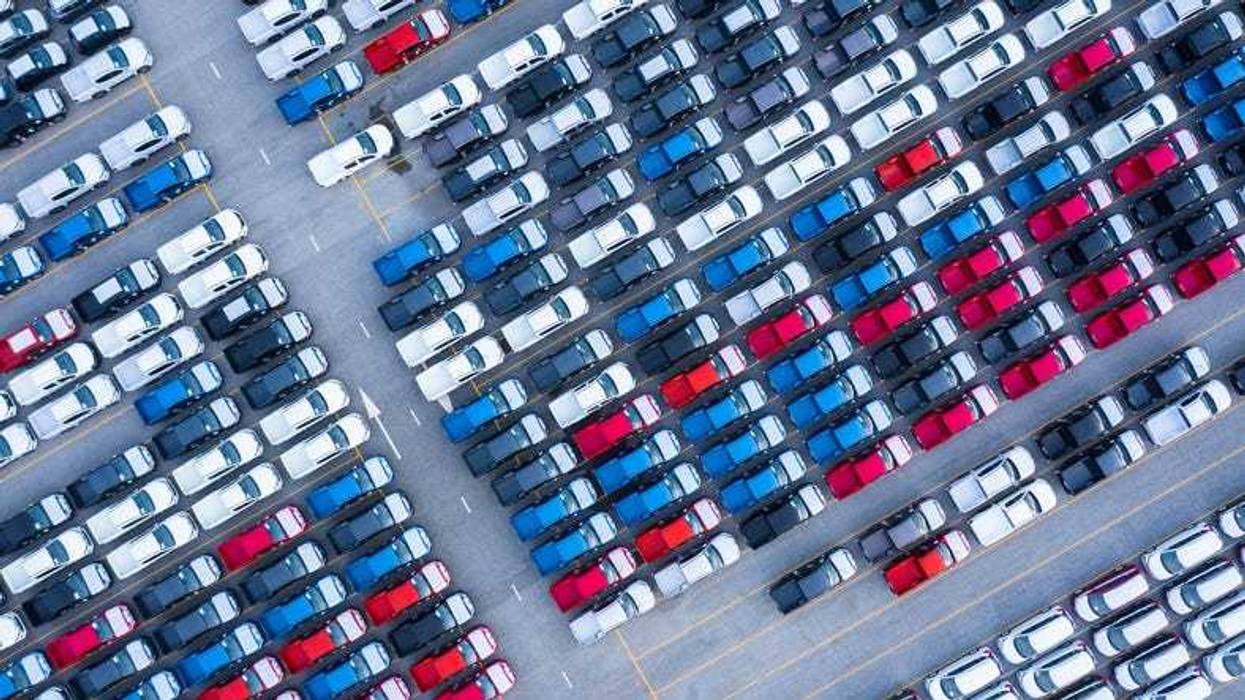 New cars for sale on a lot