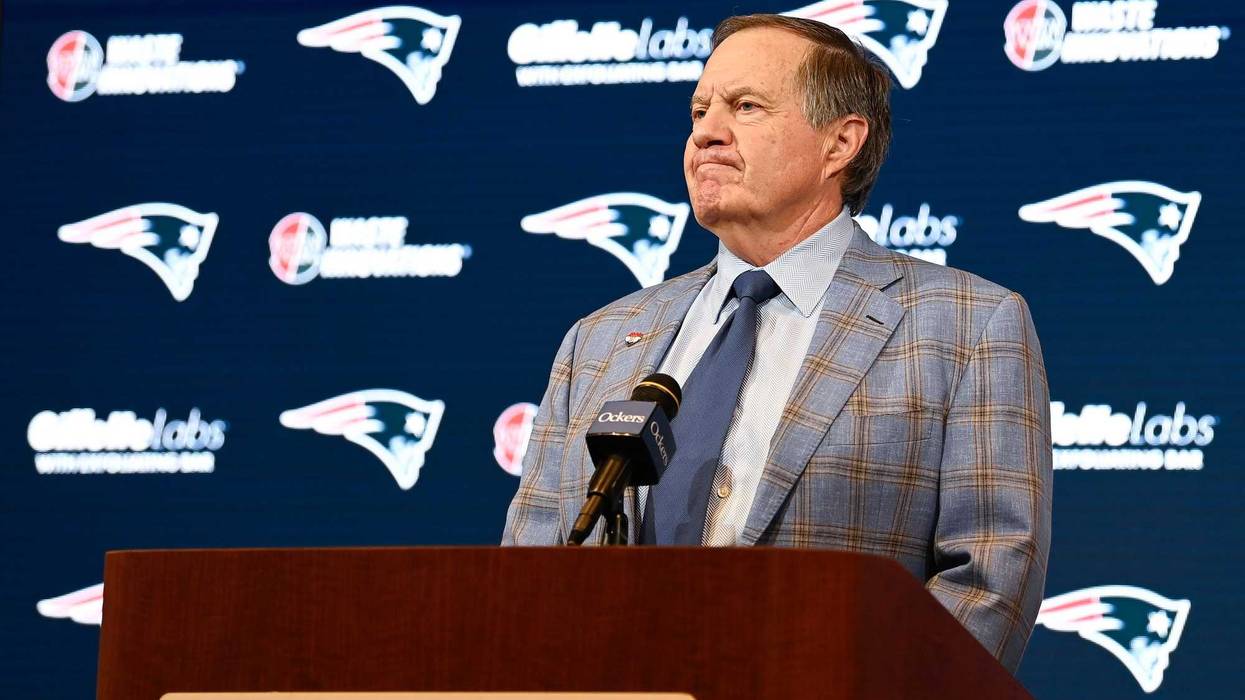 New England Patriots former head coach Bill Belichick holds a press conference at Gillette Stadium to announce his exit from the team