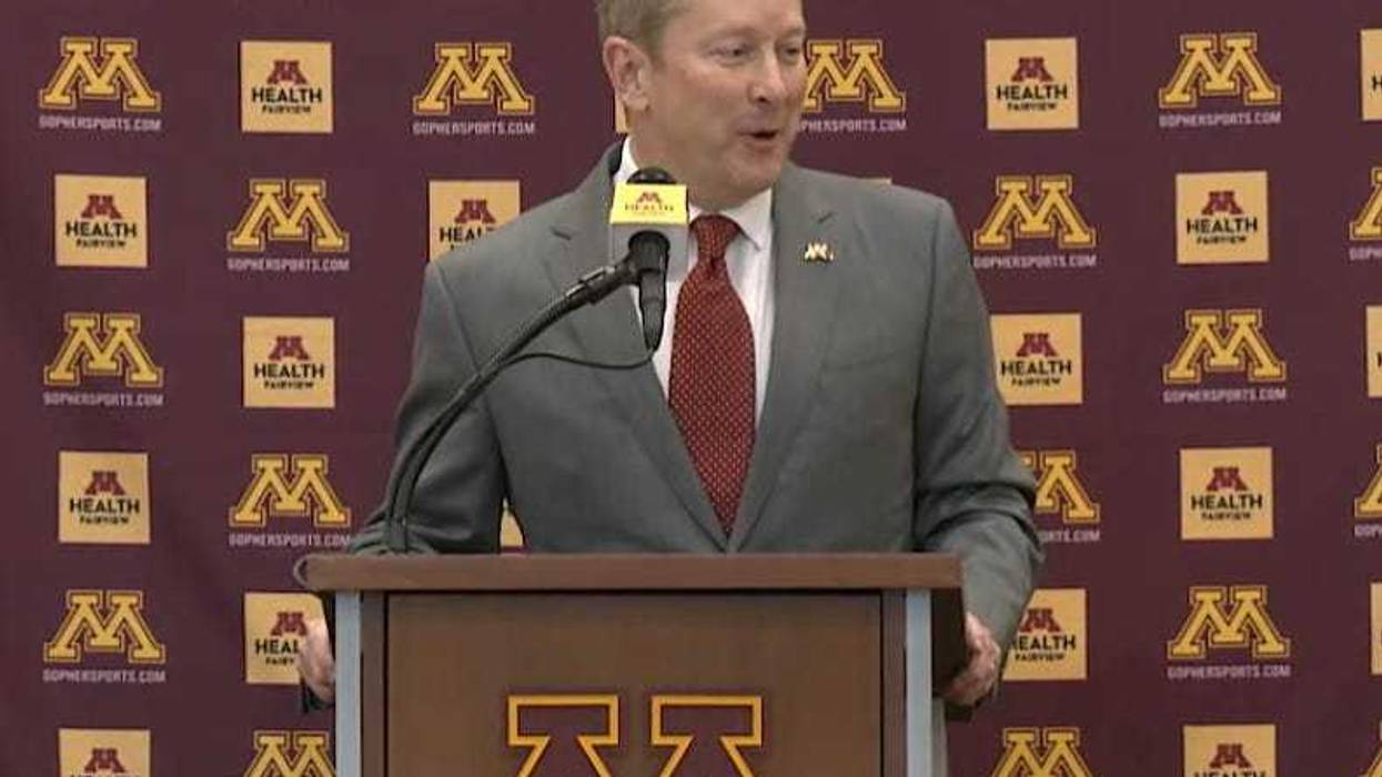New Gopher head coach Niko Medved at his introductory press conference.