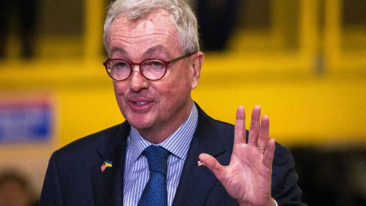 New Jersey Gov. Phil Murphy gives a speech on the Hudson River tunnel project at the West Side Yard on Jan. 31, 2023 in NYC.