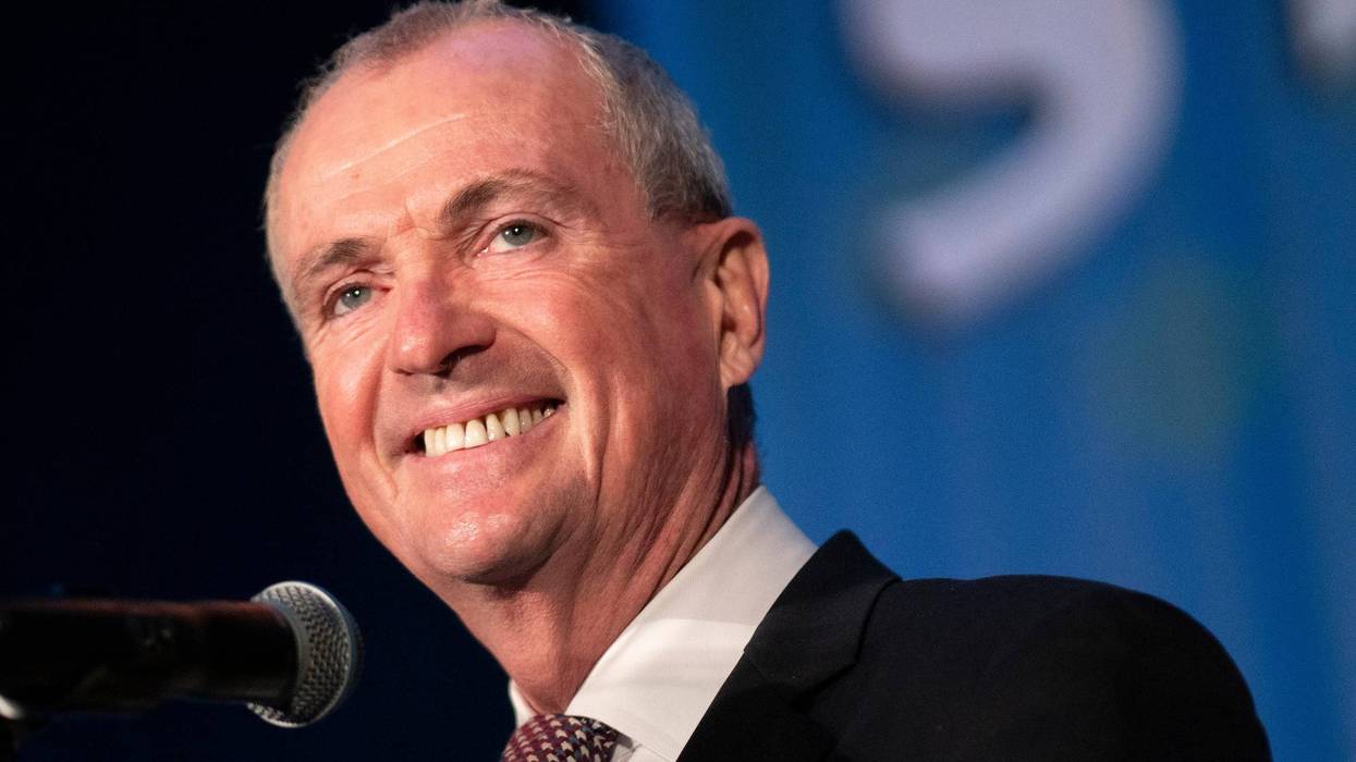 New Jersey Governor Phil Murphy delivers a victory speech to supporters at Grand Arcade at the Pavilion on November 3, 2021 in Asbury Park, New Jersey.