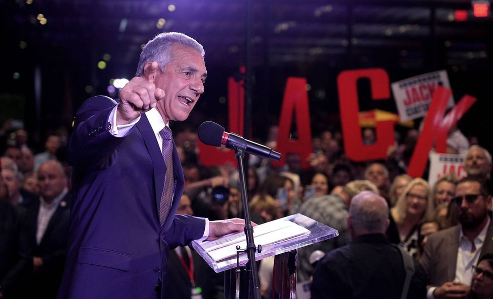 New Jersey Republican primary winner Jack Ciattarelli speaks to supporters gathered at Bell Works in Holmdel on June 10, 2025.