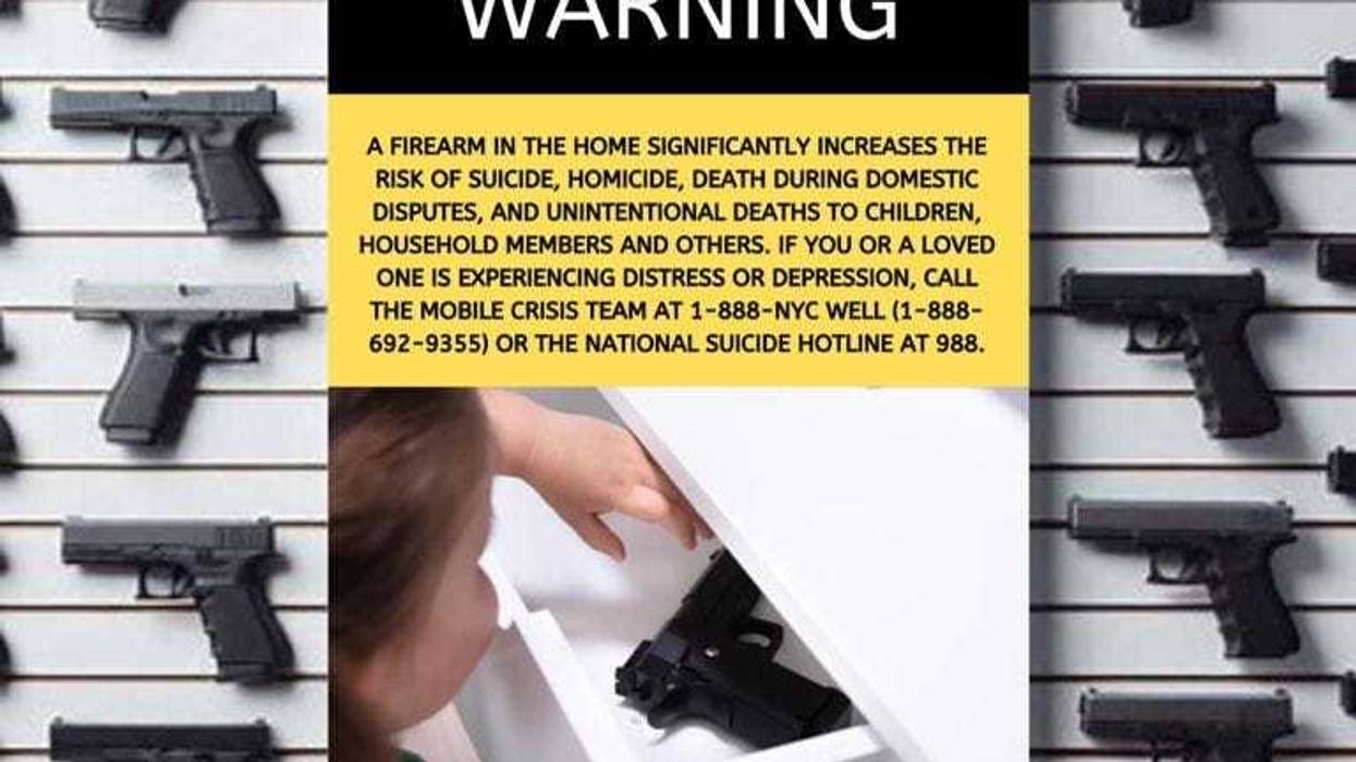 New legislation in the City Council would require gun stores in the city to display graphic imagery along with warning signage