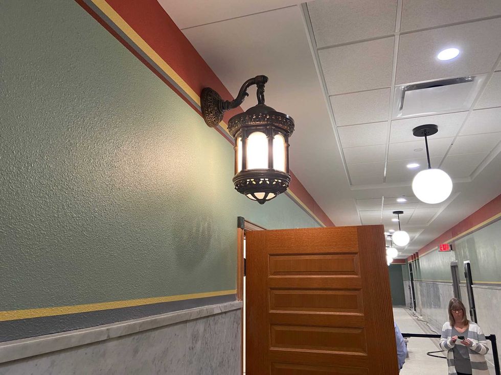 New-old updates include light fixtures that look like they were part of the original construction.