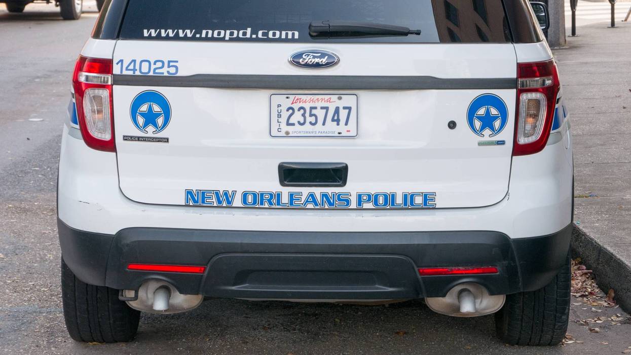 New Orleans City Police car is parked on a street