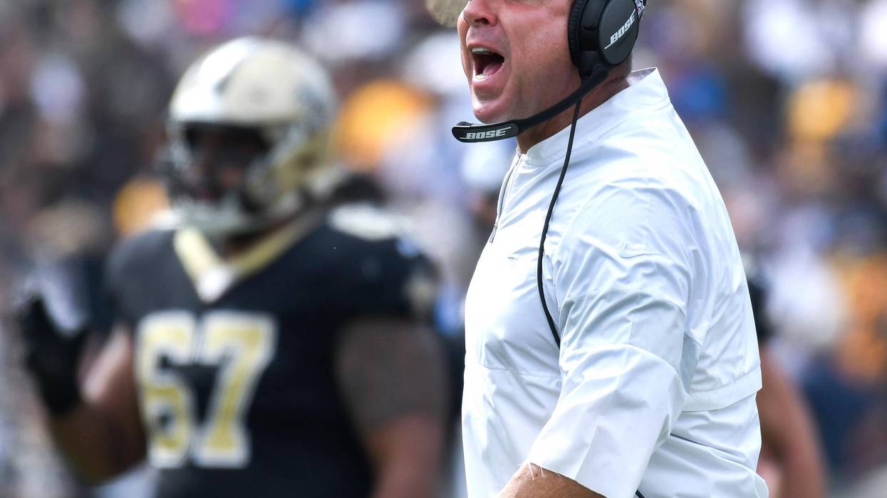 New Orleans Saints head coach Sean Payton on the sidelines of the Saints 27-6 loss to the Los Angeles Rams at Los Angeles Memorial Coliseum.