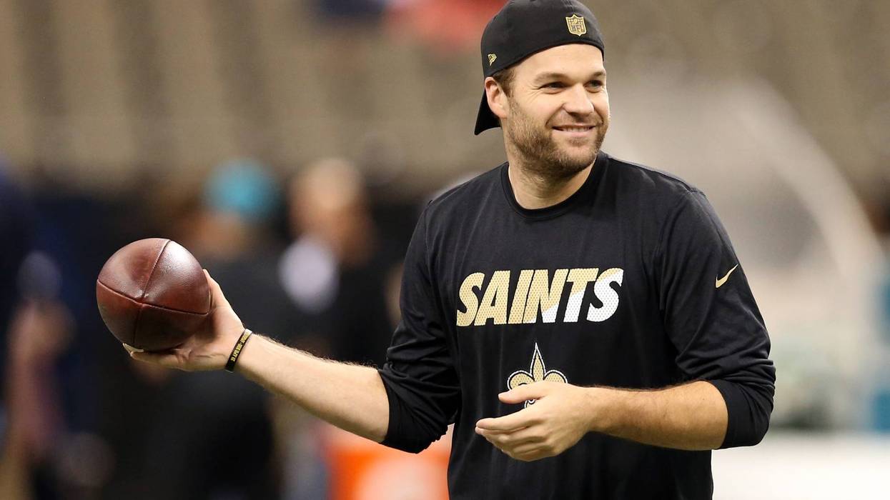 New Orleans Saints quarterback Matt Flynn (3) warms up before their game against the Jacksonville Jaguars at the Mercedes-Benz Superdome.