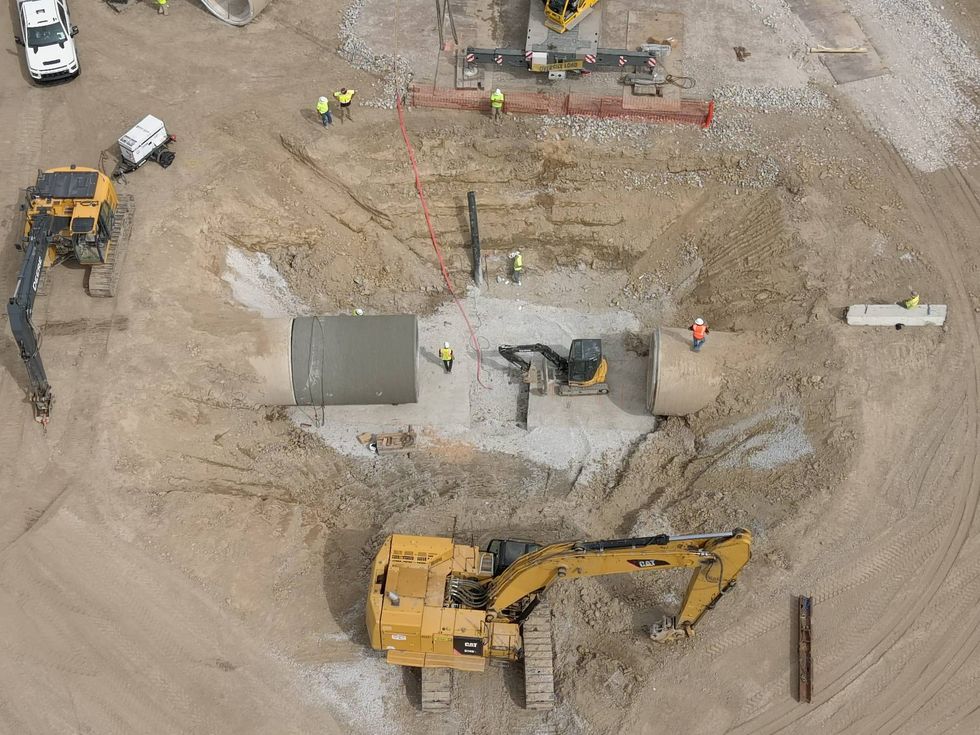 New pipe placed at site of broken water main