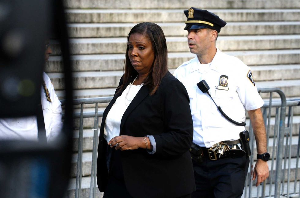 New York Attorney General Letitia James arrives at New York Supreme Court ahead of former President Donald Trump