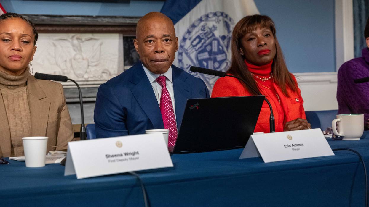 New York City Mayor Eric Adams attends a news conference on November 14, 2023 in New York City.