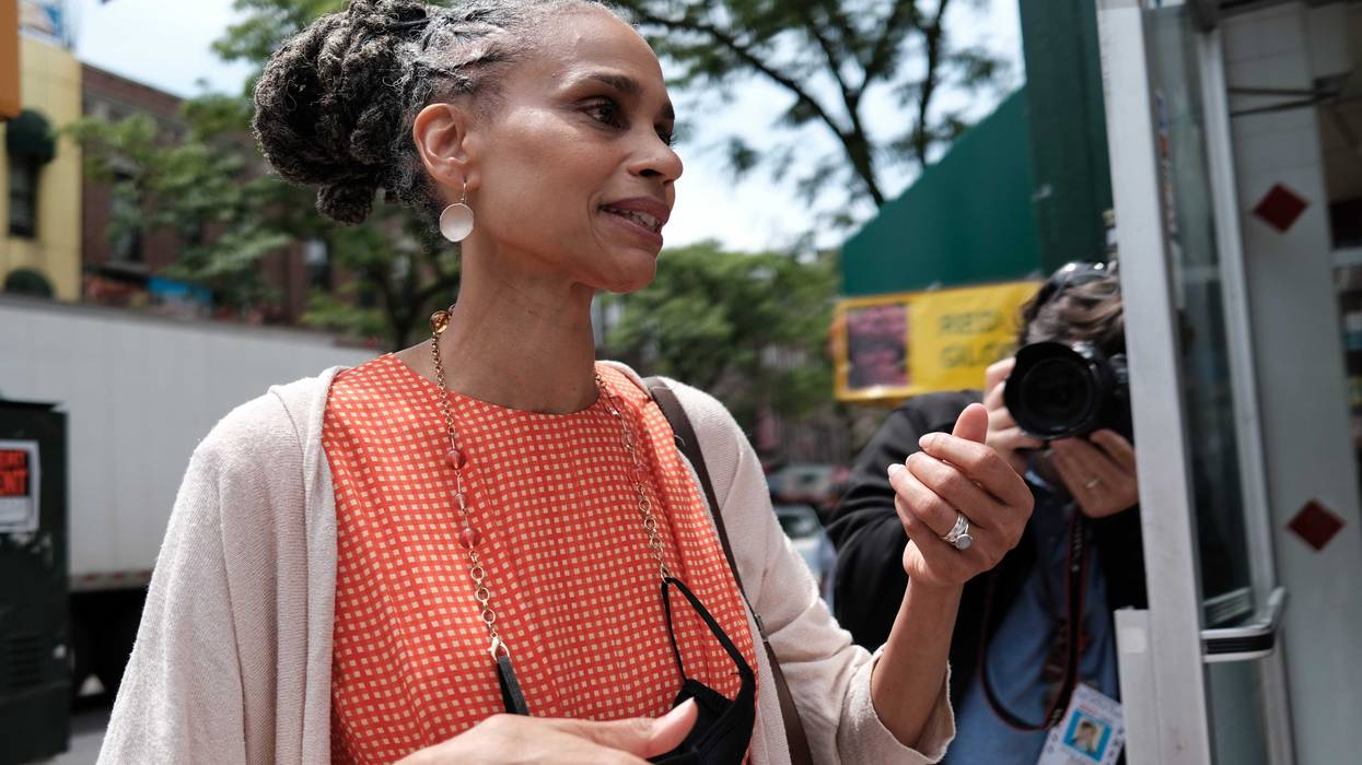 New York City Mayoral candidate Maya Wiley speaks to the media on June 02, 2021 in the Brooklyn borough of New York City