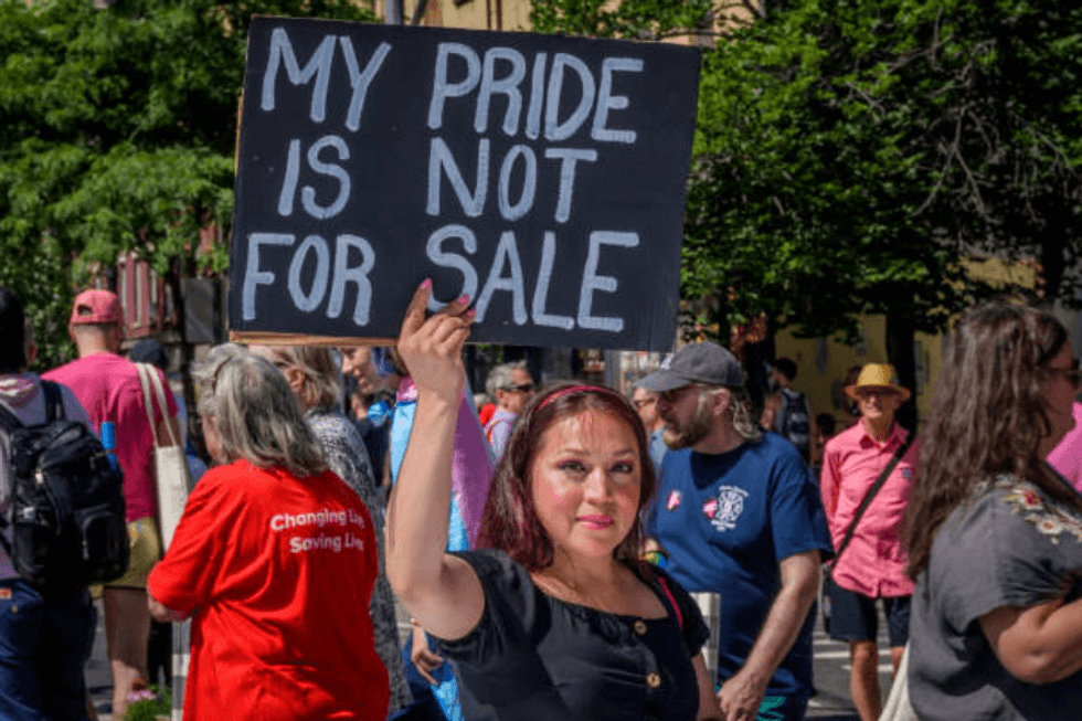 NEW YORK CITY, NEW YORK, UNITED STATES - 2019/06/30: Thousands of New Yorkers ditched the corporate sponsored Heritage of Pride Parade to participate on the Reclaim Pride Coalition