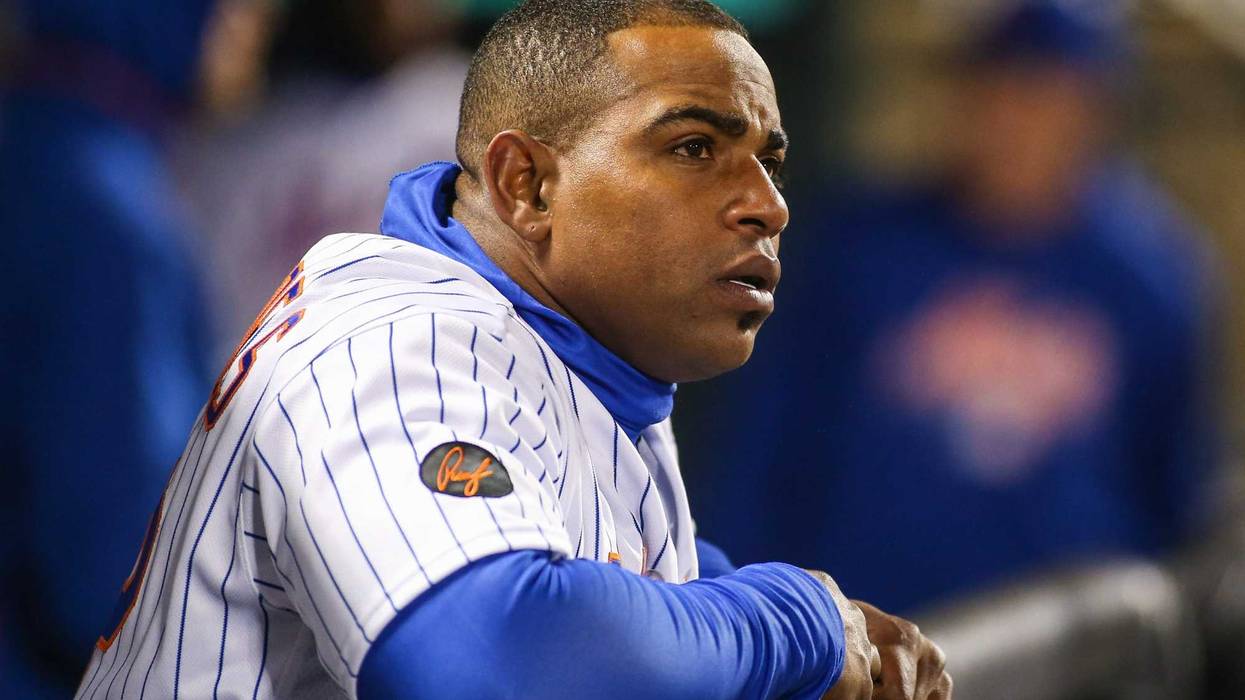 New York Mets left fielder Yoenis Cespedes at Citi Field.