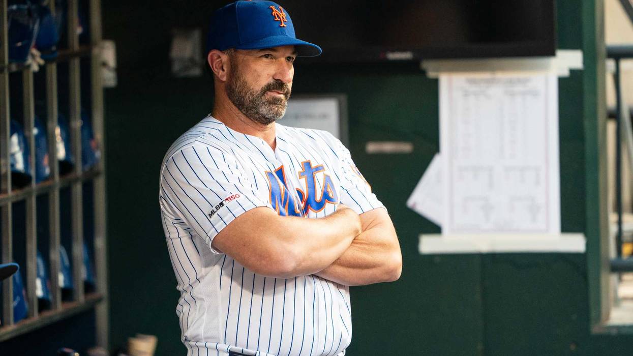 New York Mets manager Mickey Callaway (36) in the dugout prior to the game against the Arizona Diamondbacks at Citi Field.