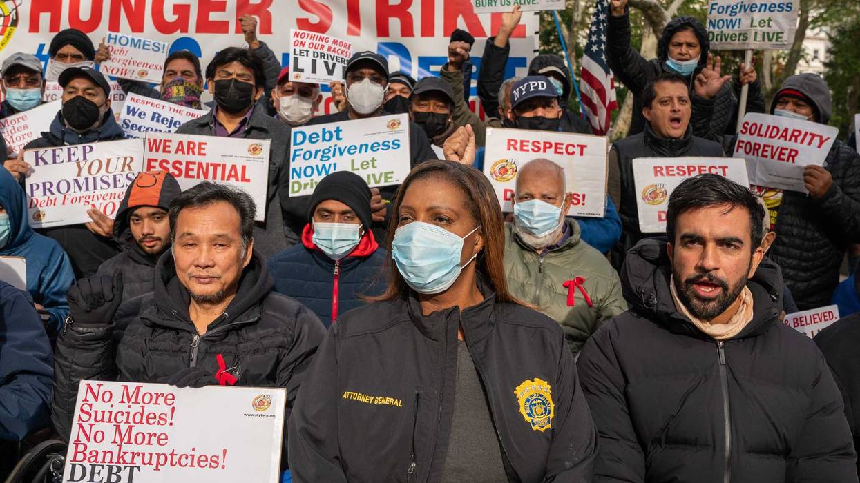 New York State Attorney General Letitia James attends a rally for The New York Taxi Workers Alliance on November 2, 2021 in New York City.