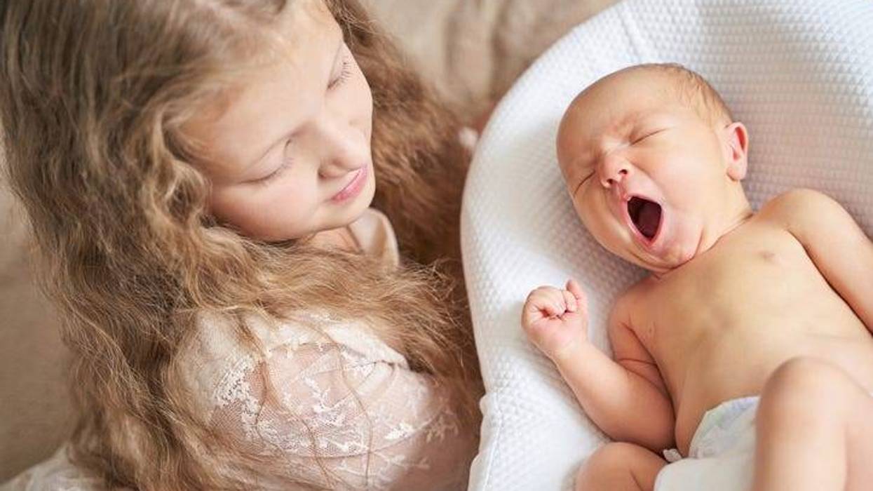 Newborn with big sister