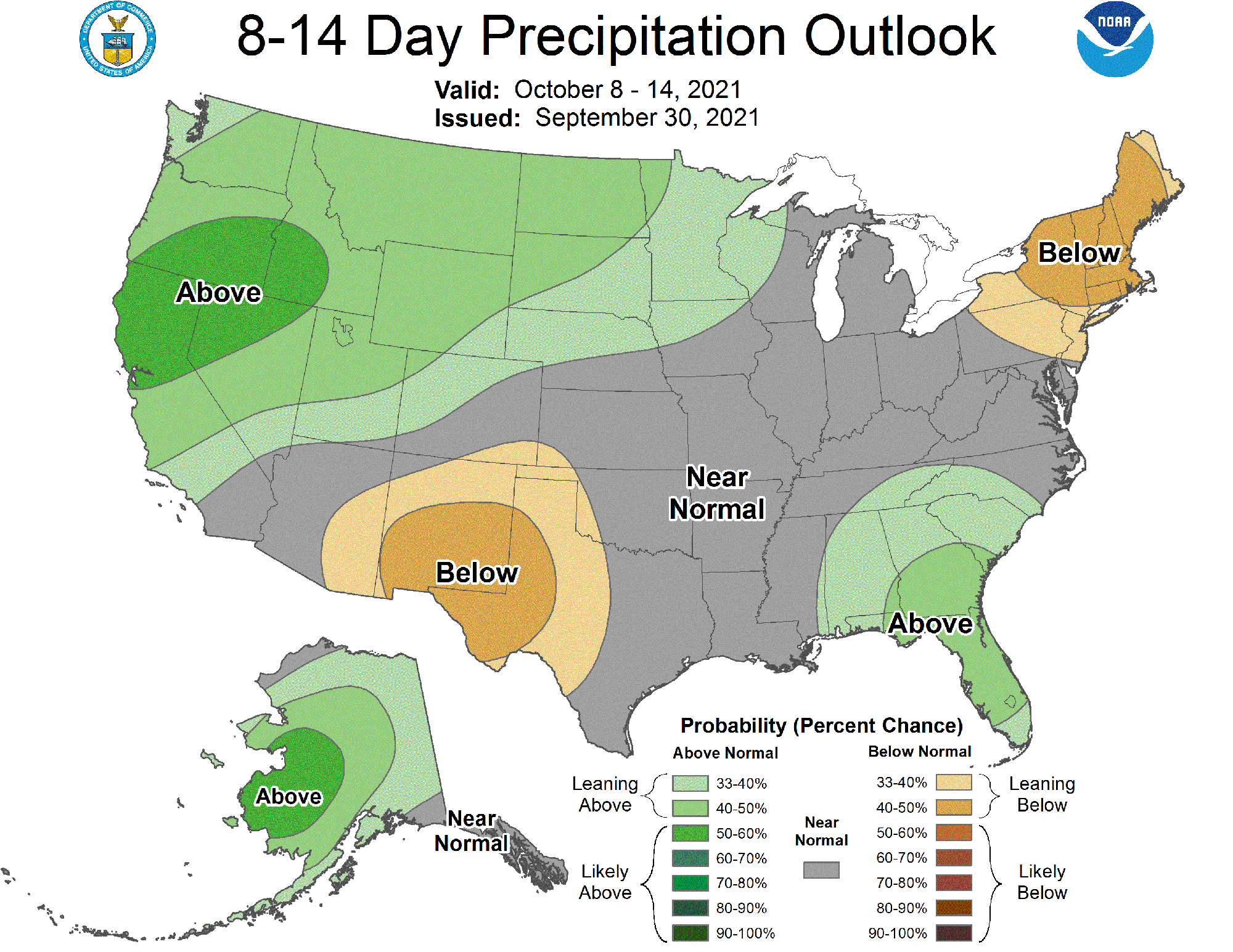 Next week's forecast includes above-average rainfall in California.