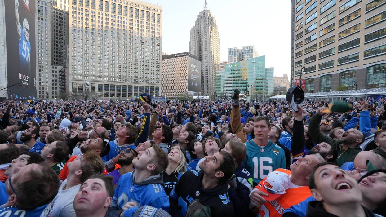 NFL Draft fans in Downtown Detroit