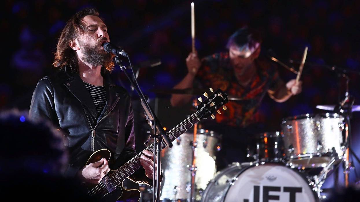 Nic Cester of the band Jet performs before game two of the State of Origin series between the New South Wales Blues and the Queensland Maroons at ANZ Stadium on June 24, 2018 in Sydney, Australia.